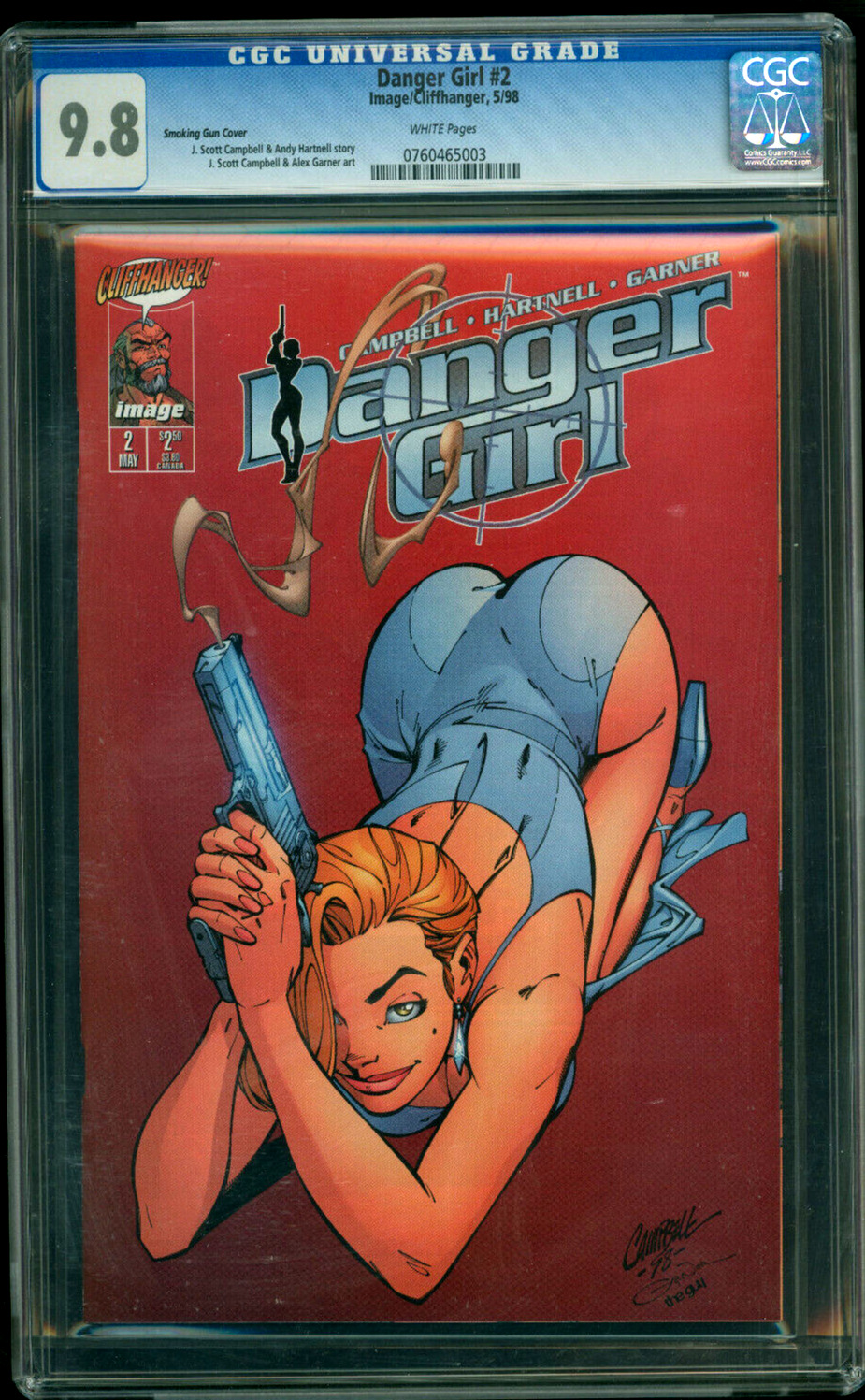 Danger Girl 2 Smoking Gun Variant CGC 9.8 J Scott Campbell Image Comics 1998 GGA