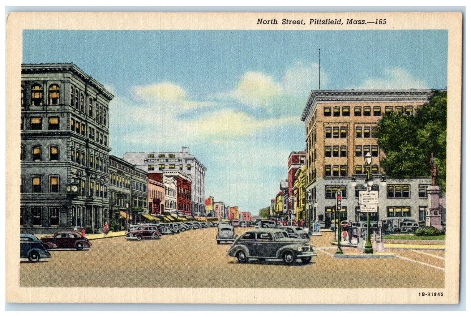 c1940 North Street Exterior Building Pittsfield Massachusetts Vintage Postcard