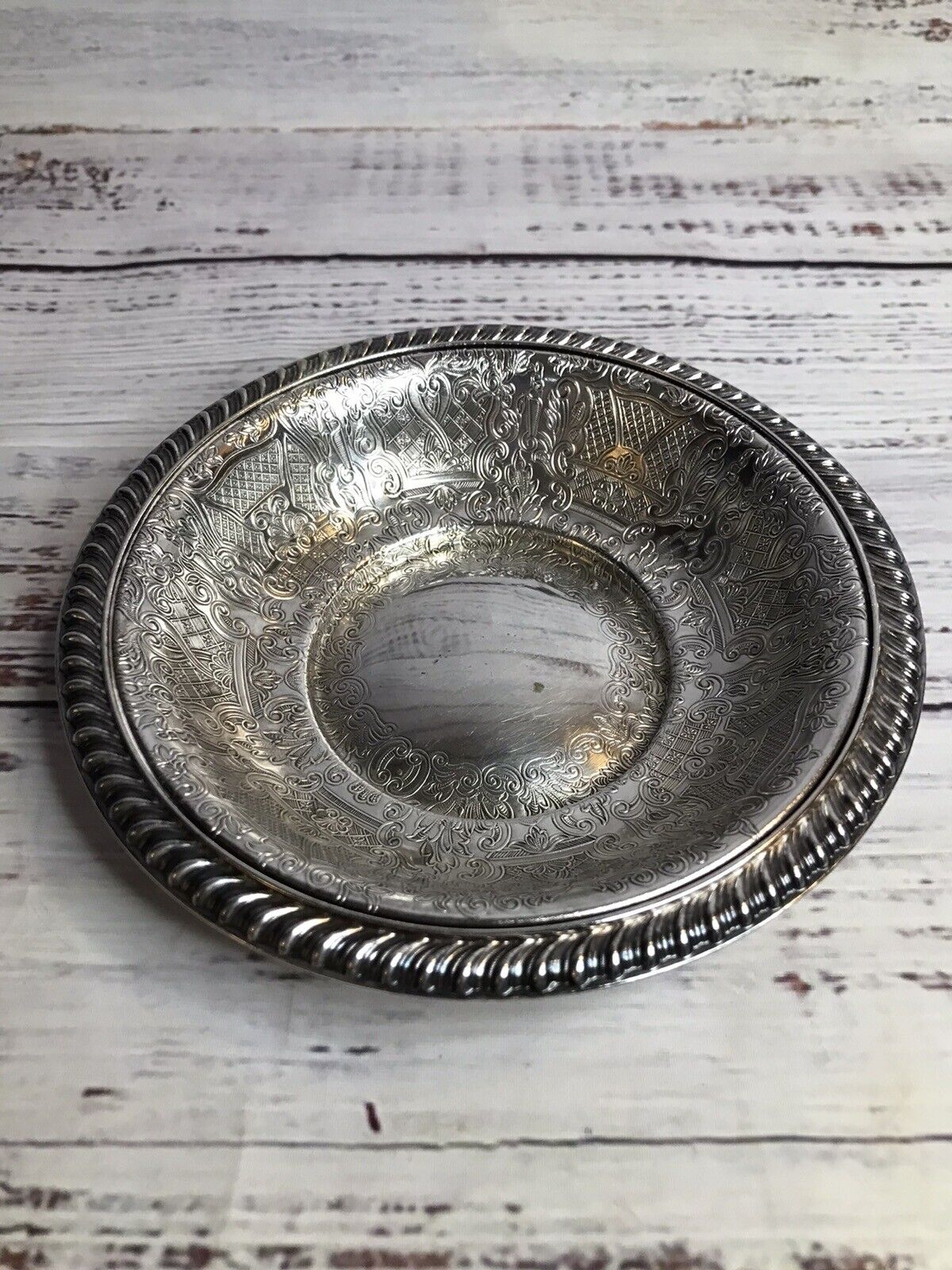 Vintage Capital Silverplate Ornate Bowl 5.75in E.P.N.S. Made in England