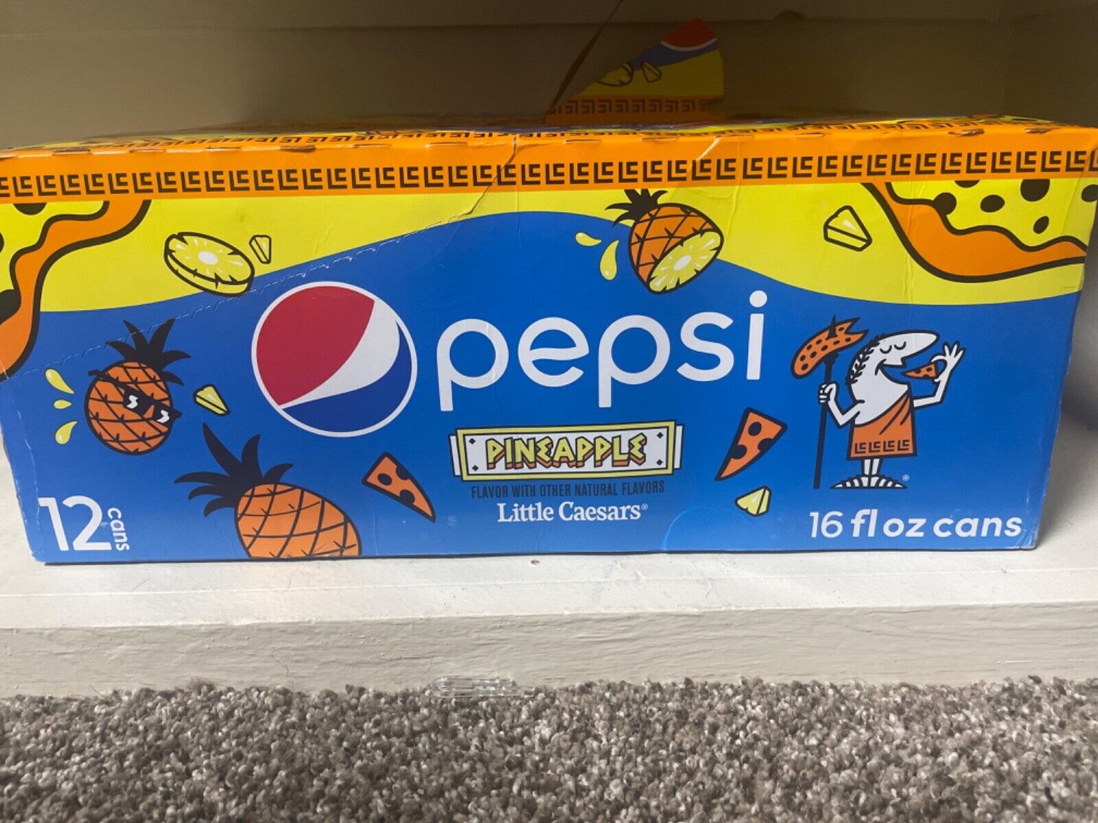 NEW LIMITED EDITION PINEAPPLE PEPSI LITTLE CAESARS EXCLUSIVE 12 PACK 16FLOZ CANS
