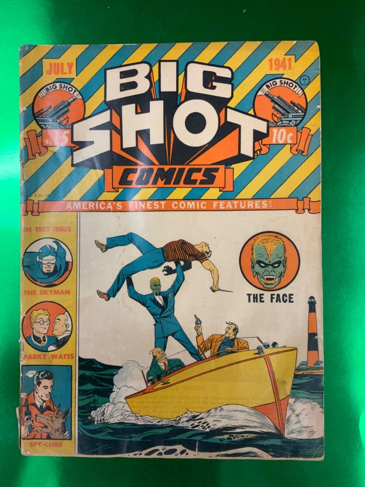 Big Shot Comics No. 15  May 1941 THE FACE - CLOAK - SPYMAN - CHARLIE CHAN