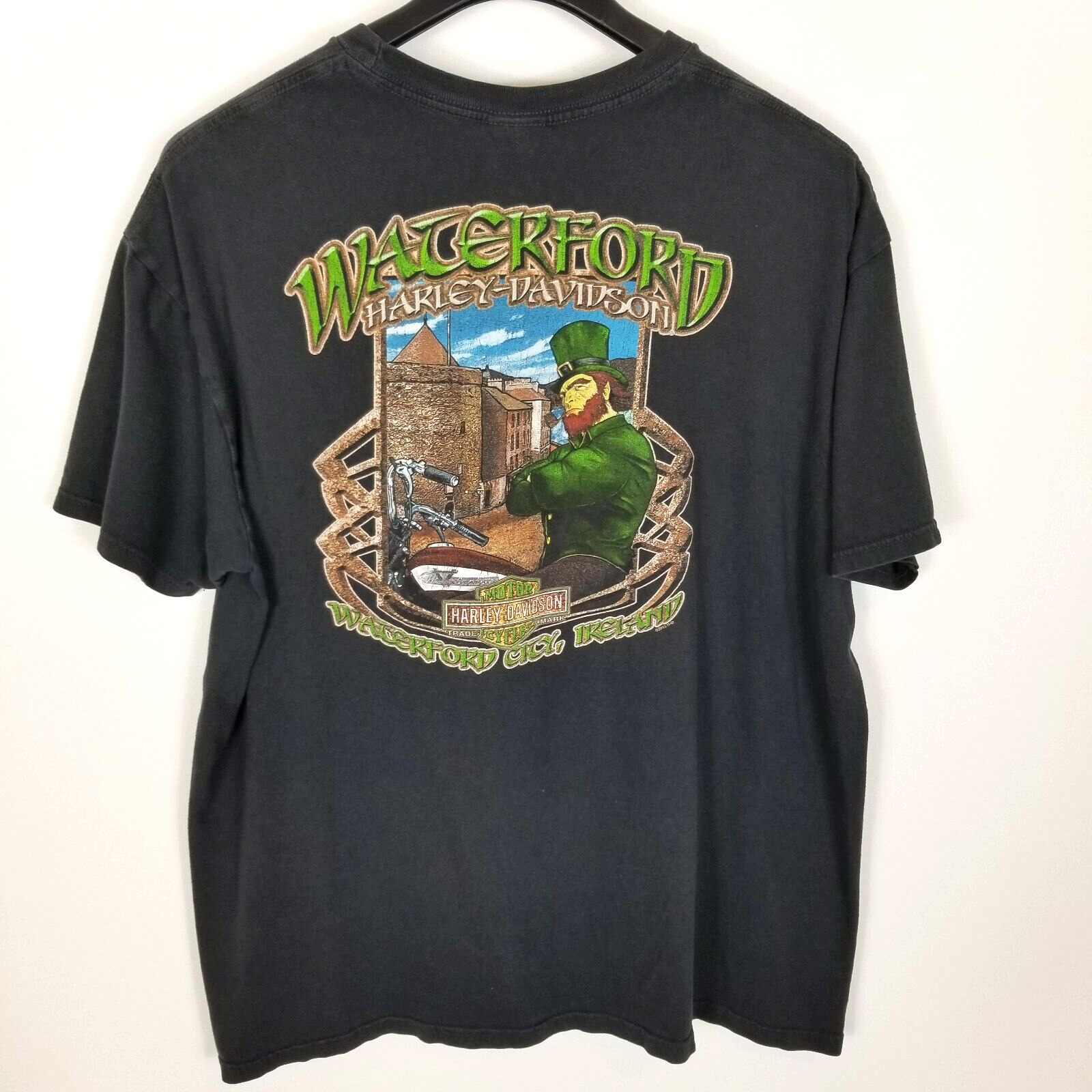 Harley Davidson Motorcycles Waterford Ireland T Shirt Size XL Black Short Sleeve
