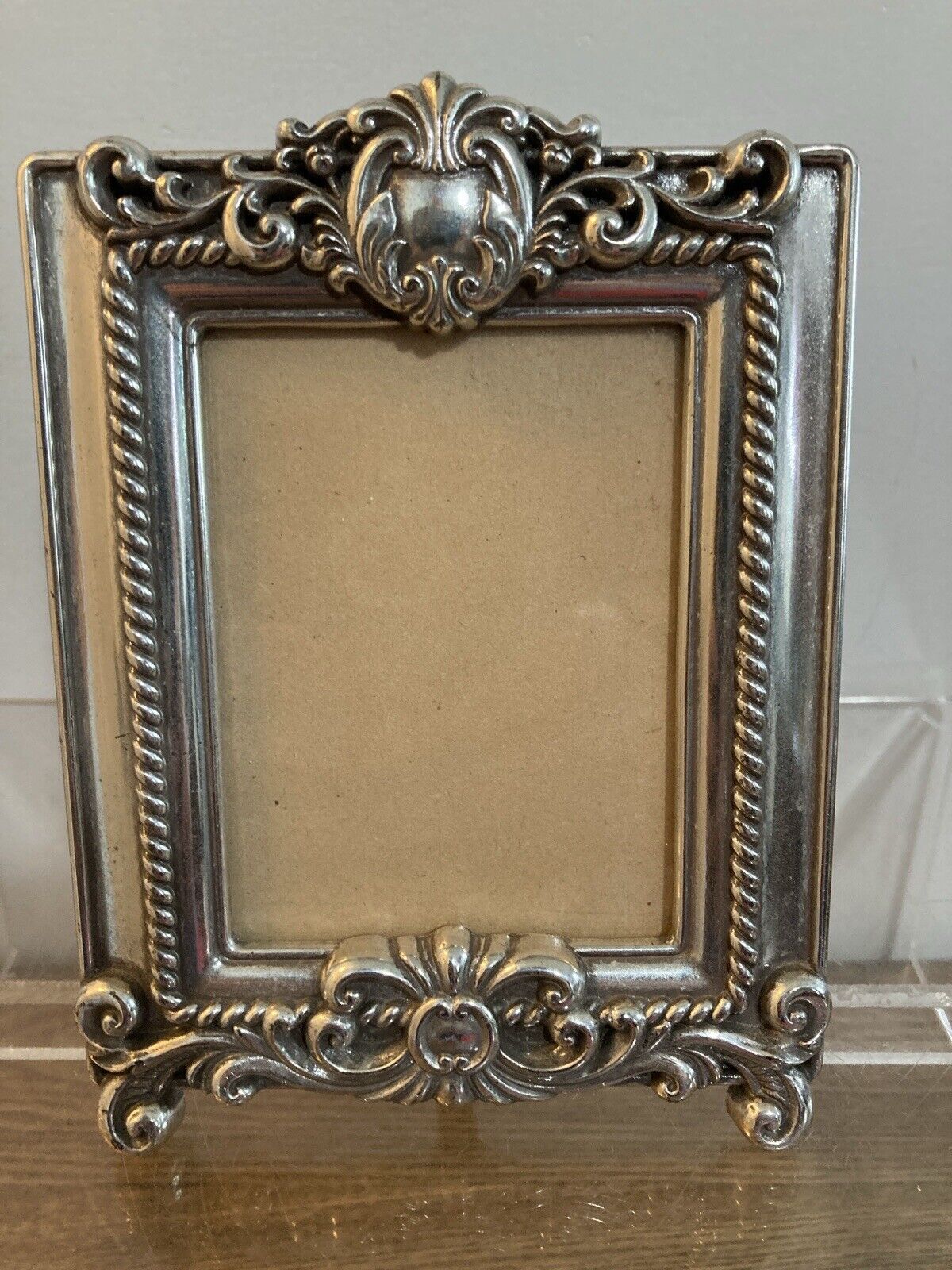 Brighton Silver Tone Metal Small Heavy Picture Frame Fits 3.25” X 2.5”Photo