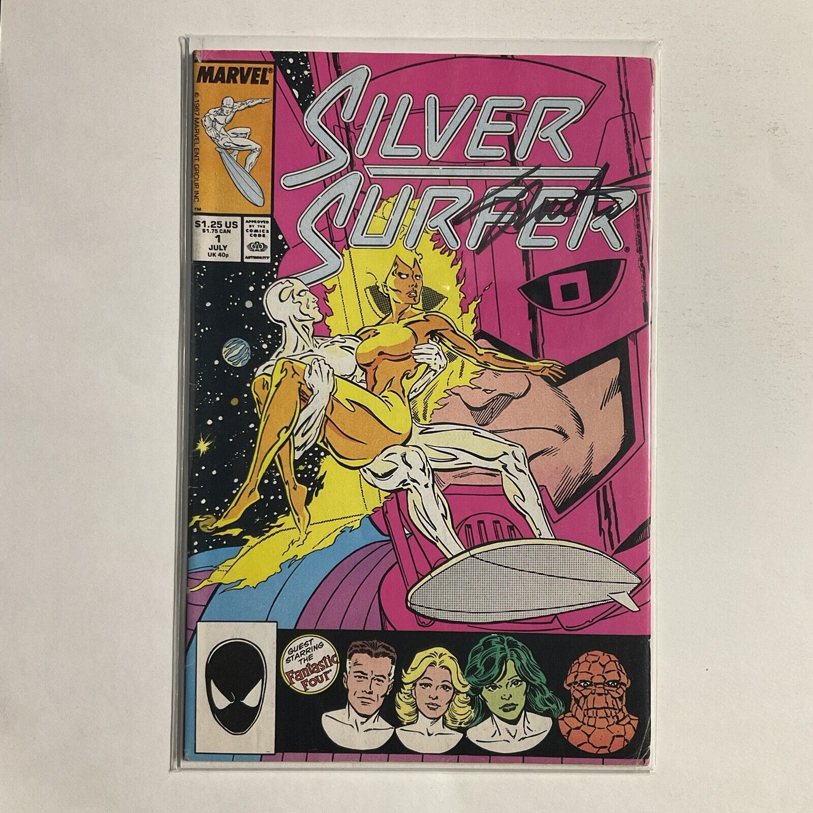Silver Surfer 1 1987 Signed by Jim Shoter Marvel VG very good 4.0 