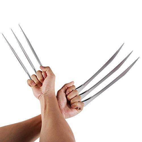 Wolverine Claws Realistic Plastic Cosplay Costume Props Set of 2 Silver One S