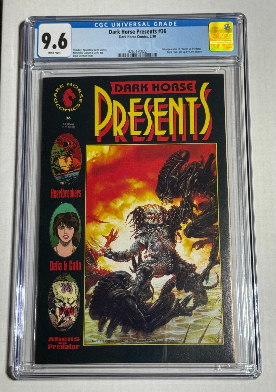 Dark Horse Presents 36 (Dark Horse 1990) CGC 9.6 Aliens v Predator