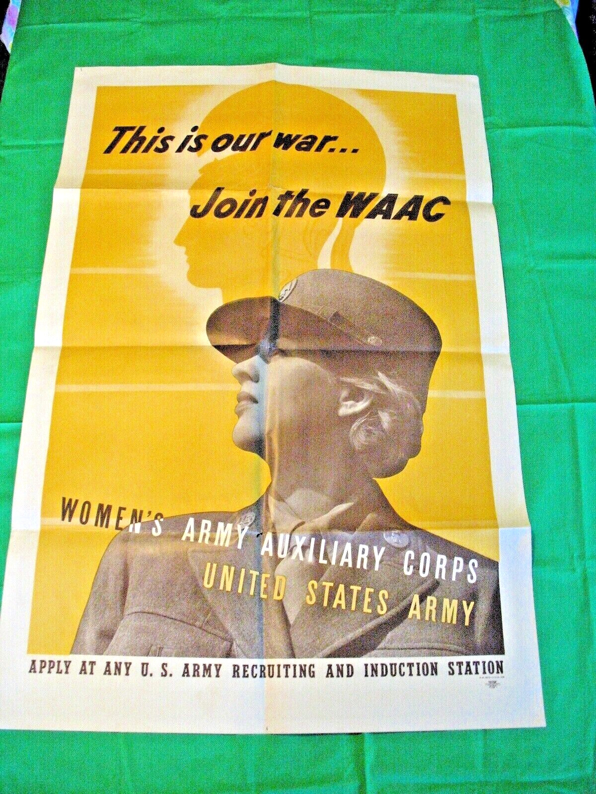 This Is Our War Join The WAAC WW 2 Army Poster USA 1943 Original World War