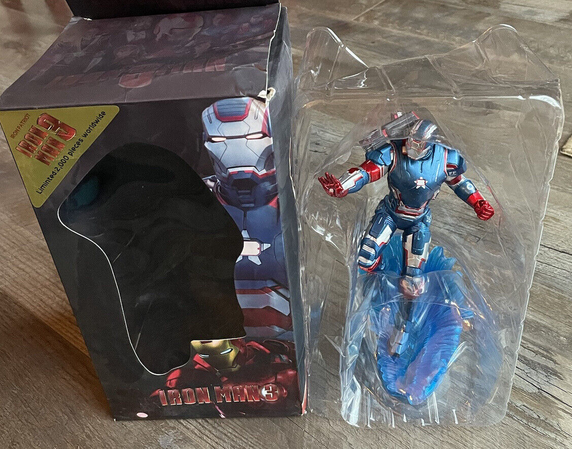 Rare Crazy Toys Iron Man 3 IRON PATRIOT 10” Tall Statue with Box Only 2000 Made