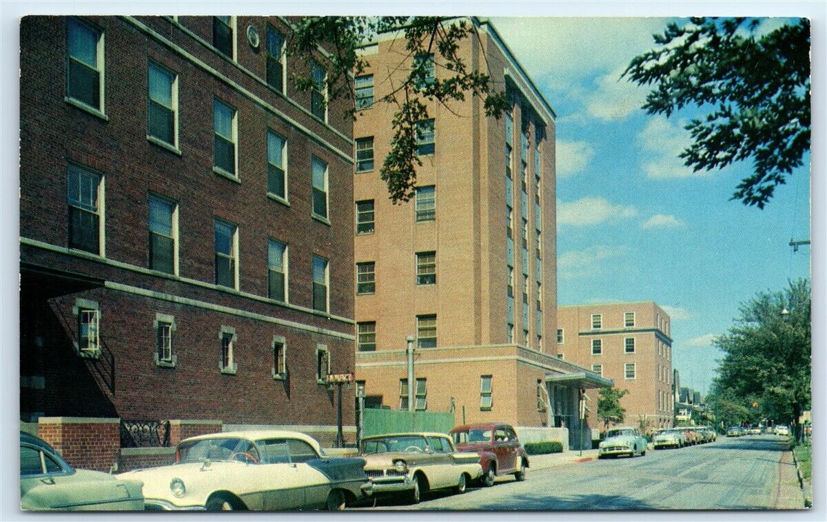 Postcard Aultman Hospital, Canton, Ohio 1950\'s autos G101