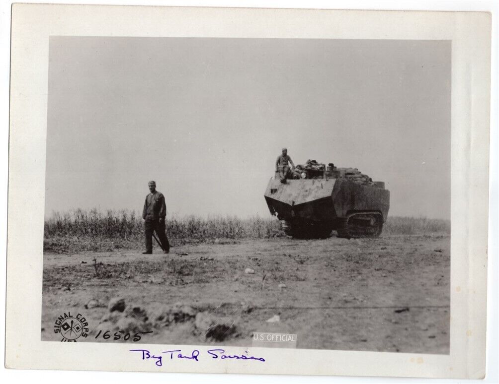 1918 French Tank in 1st US Division Sector Near Gutrey France News Photo