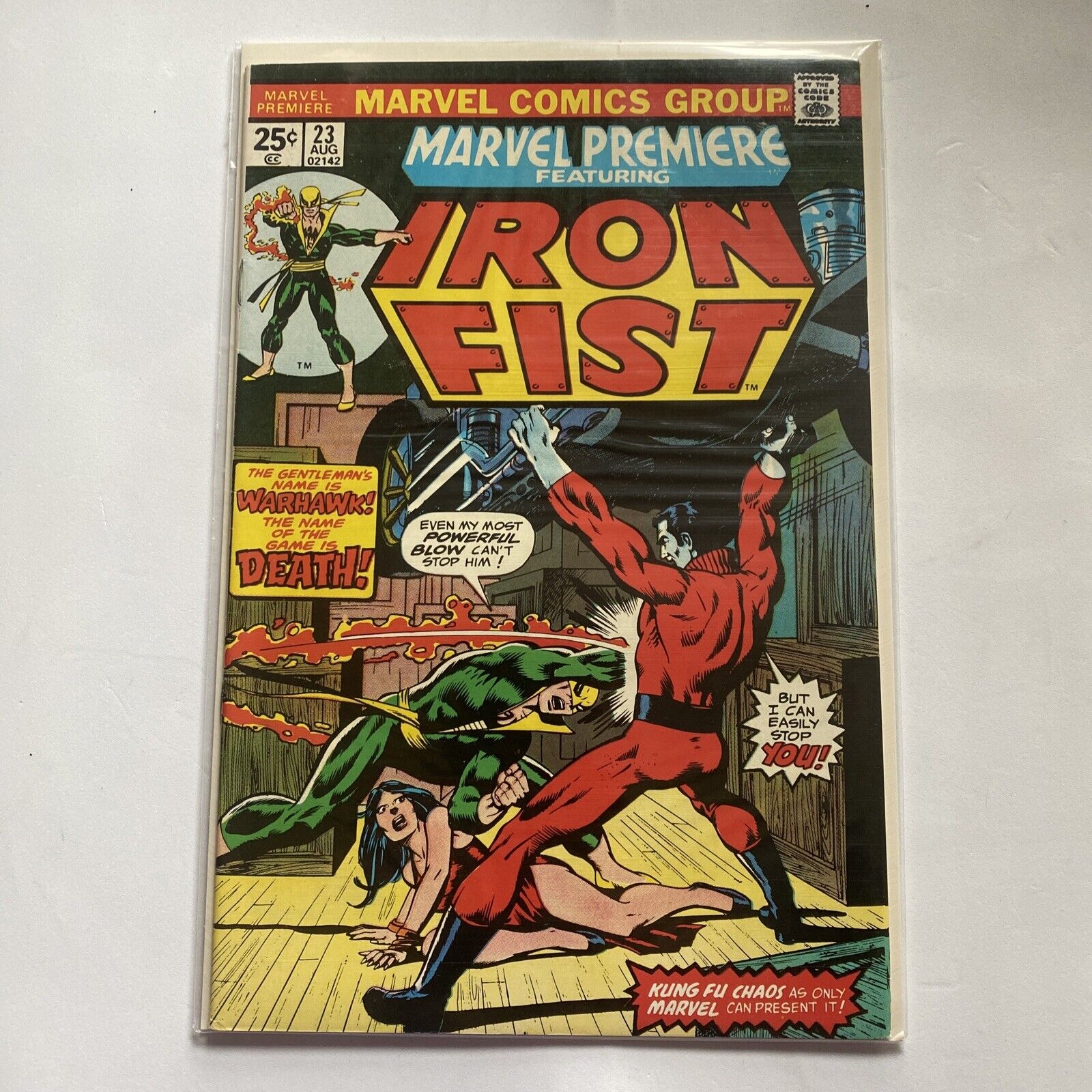 Marvel Premiere # 23 - Iron Fist, 1st Rafael Scarfe & Warhawk VF Condition RARE