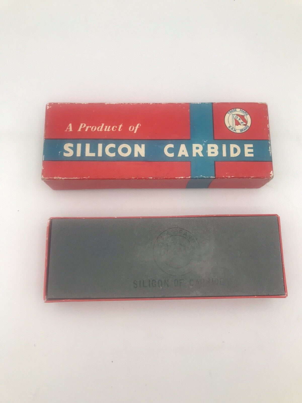 Vintage G.A.M. Brand Silicon Carbide Combo Sharpening Stone 6x2x1 Mod901