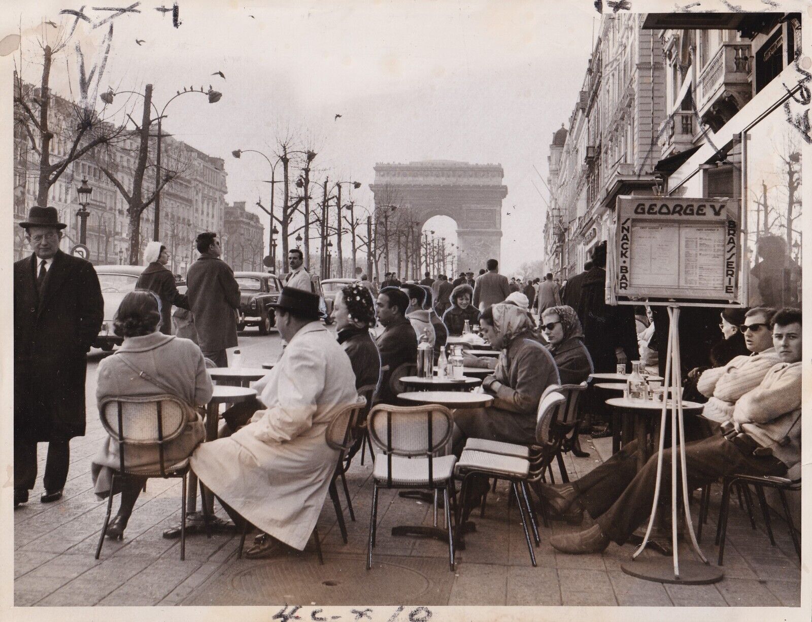 1961 Paris Arch of Triumph - Champs Elysees - Original photo RARE L150C