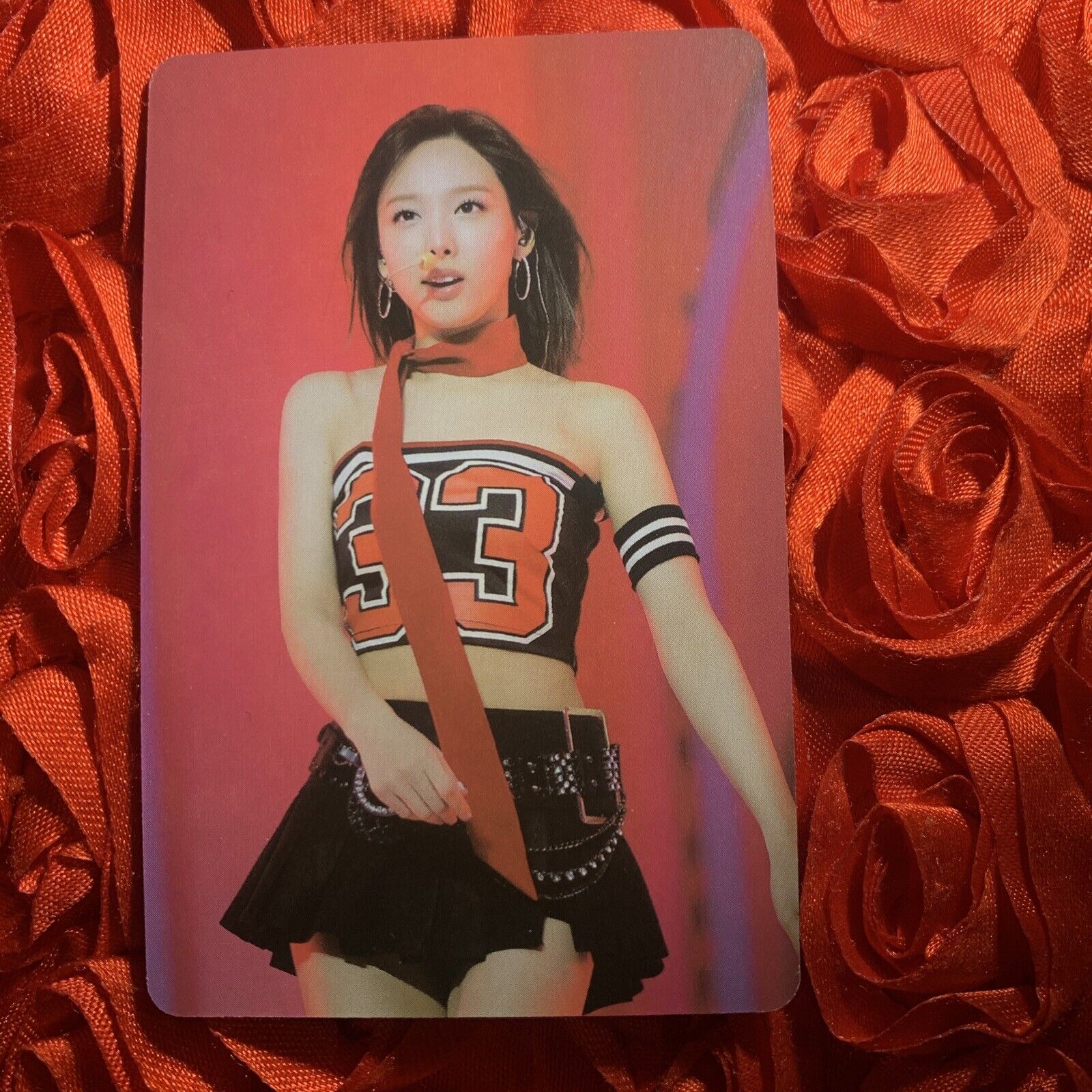 NAYEON TWICE 2024 Suits Celeb K-pop Girl Photo Card Pretty 33 Red