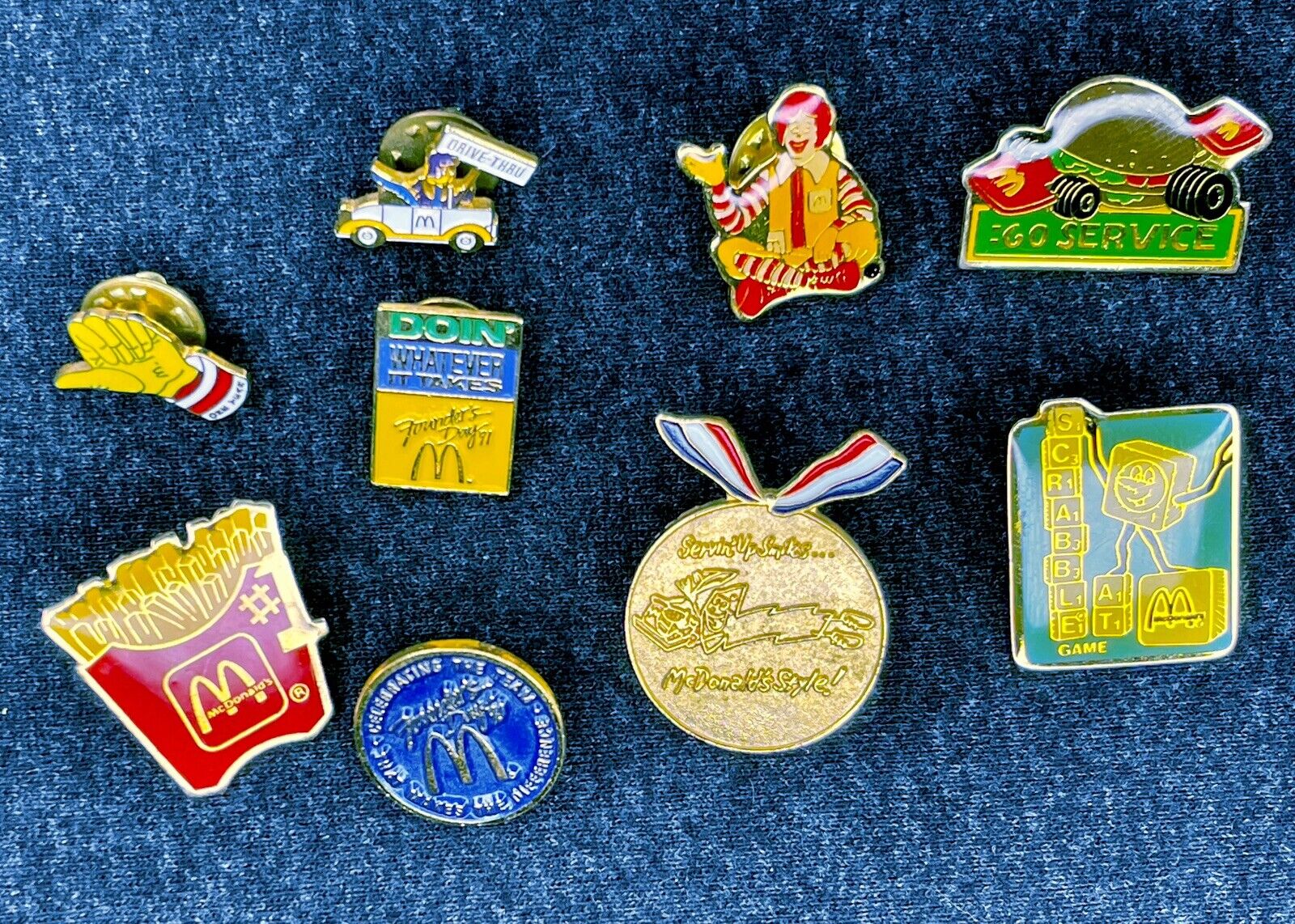 Lot Of 9 Vintage Mcdonalds Employee Service Lapel Pins