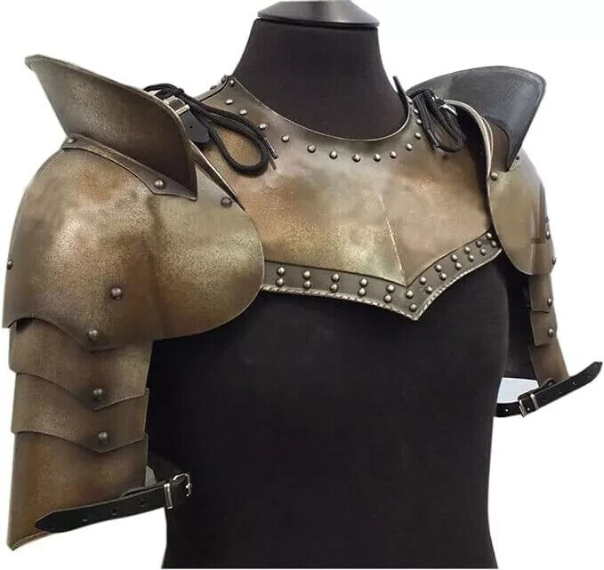 Medieval Warrior Pauldrons Shoulder Armor Gorget LARP Cosplay Knight Armor