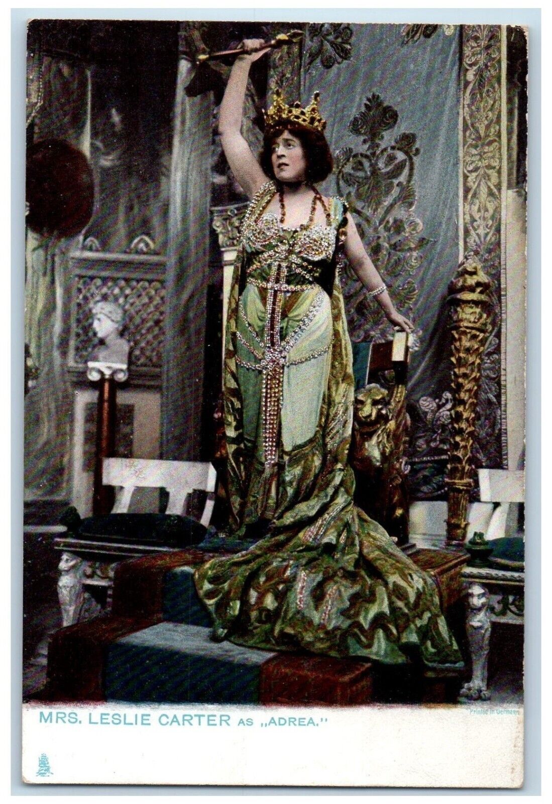 Mrs. Leslie Carter Postcard As Adrea Actress Tuck's c1905 Unposted Antique