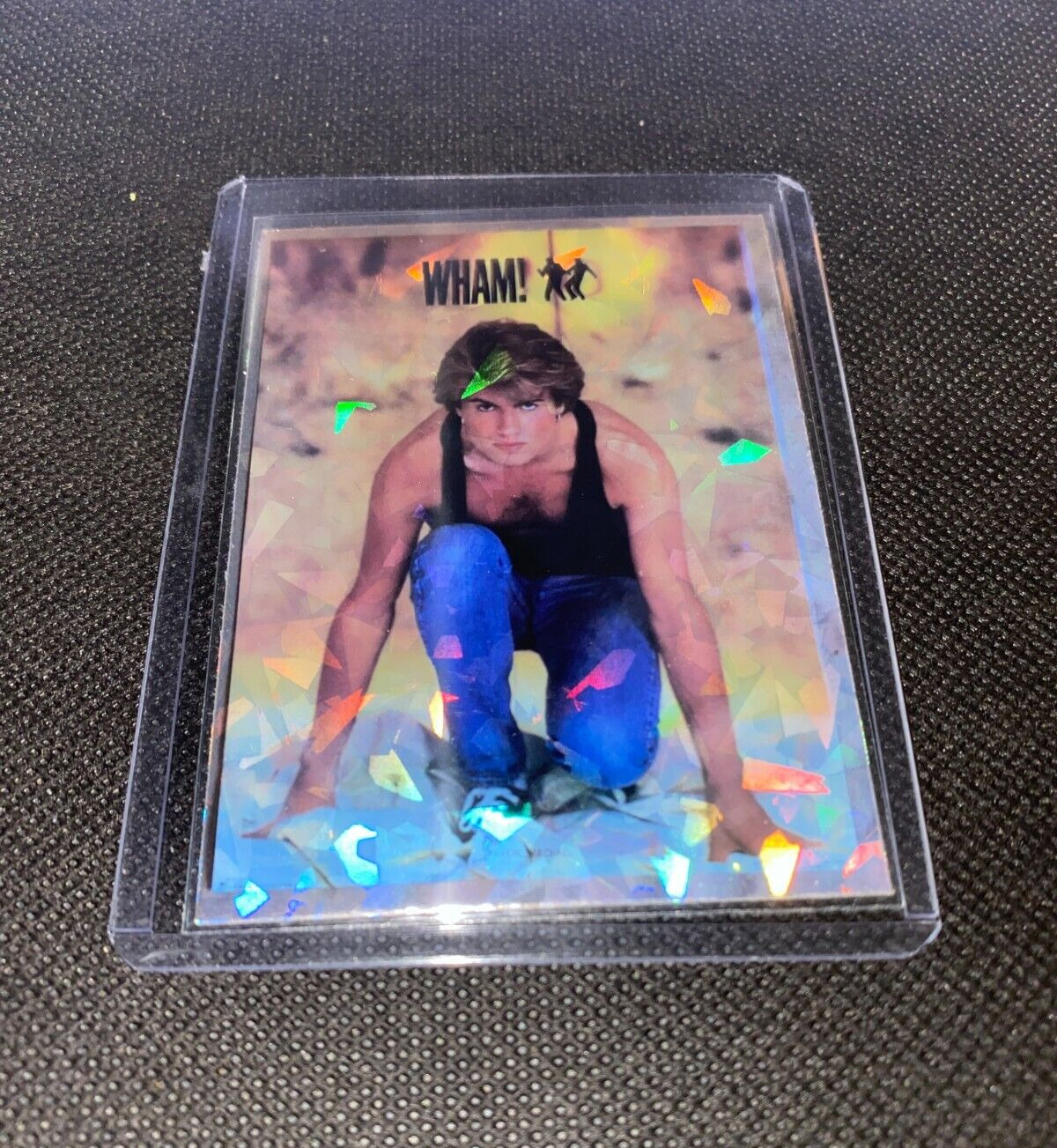 Wham George Michael Mini Poster Holo Refractor Card in toploader rc