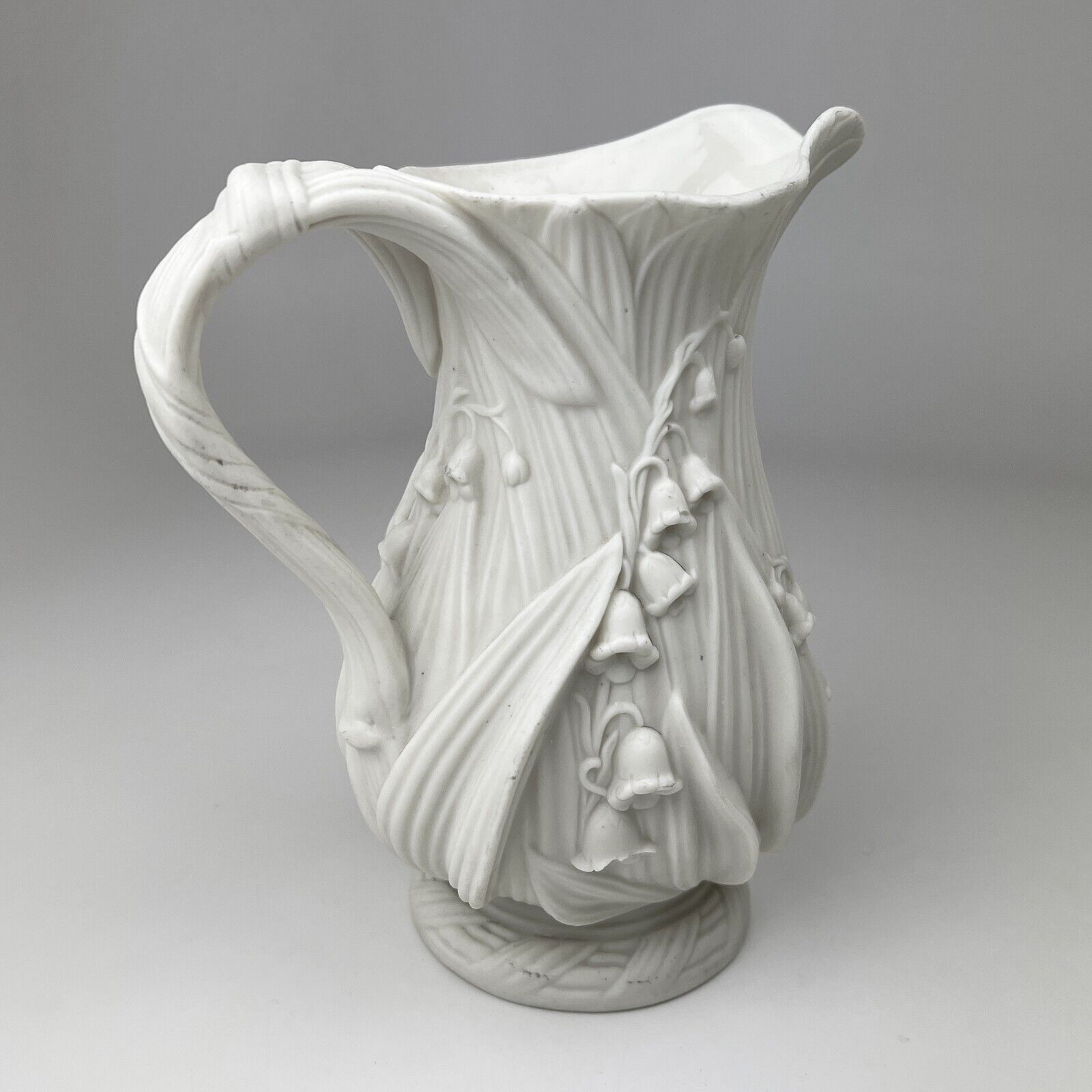 VERY RARE Copeland Parian Ware  Lily Of The Valley Jug Pitcher, C 1850, England