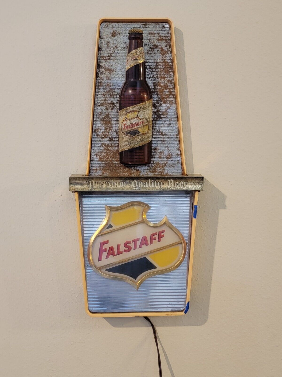Rare Vintage Collectible Falstaff Beer Sign 1960's For Bar / Mancave. Untested. 