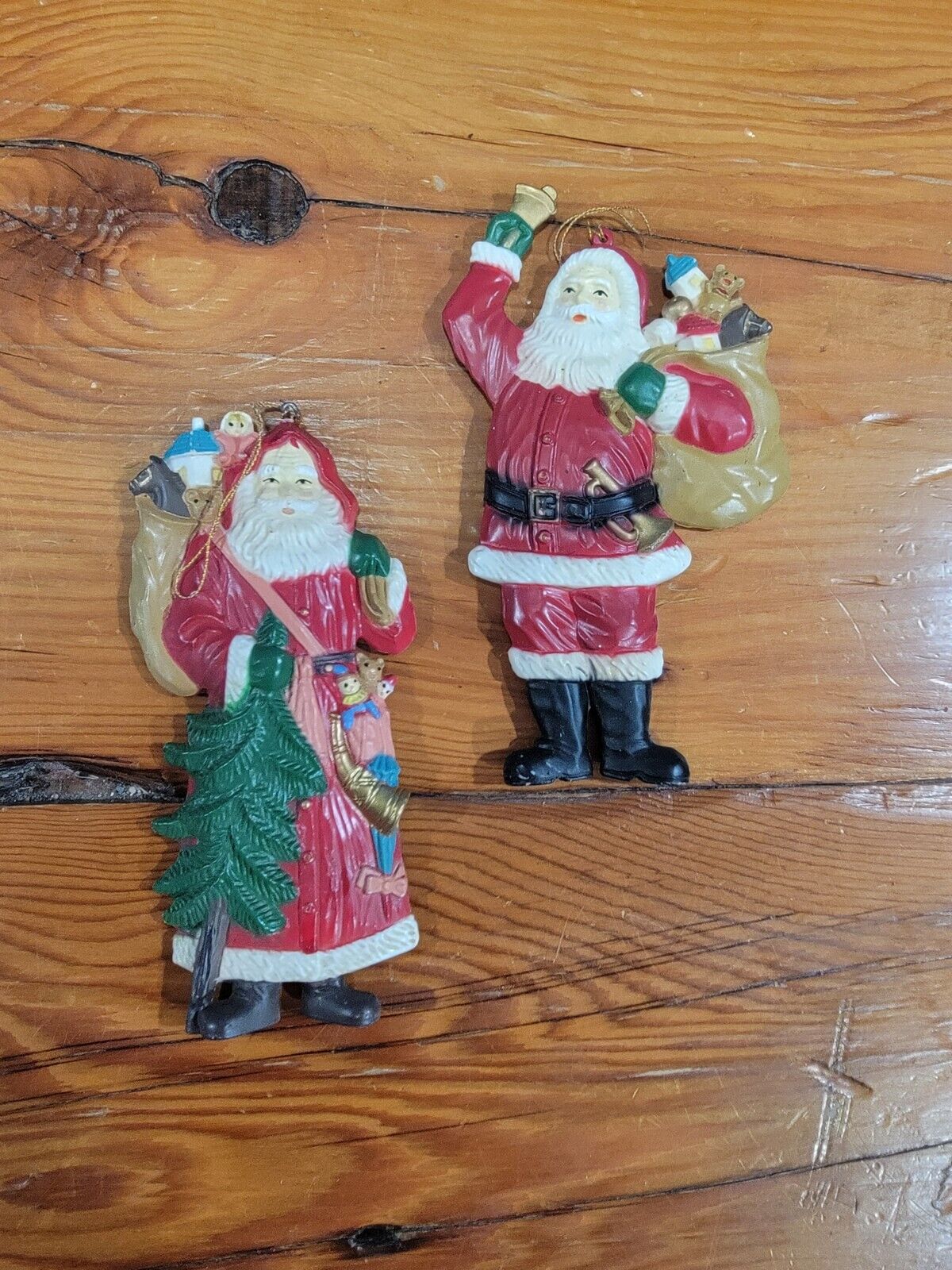 Santa Claus Christmas Ornaments ~ Holding Bag of Toys, Holiday, Tree, 5.25\