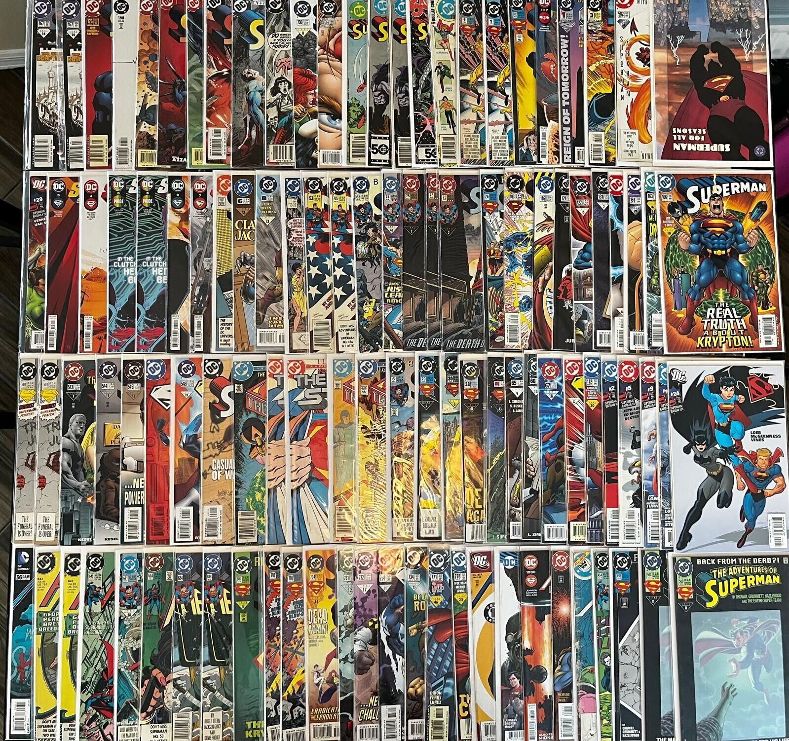 SUPERMAN MEGA LOT of (109) DC Books w ACTION COMICS, ADVENTURES OF MAN OF STEEL+