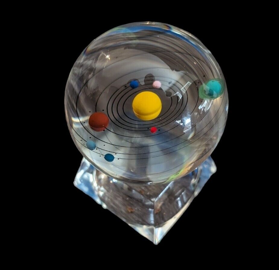 Solar System Ball Glass Galaxy Miniature Universe Astronomy Planets Paperweight