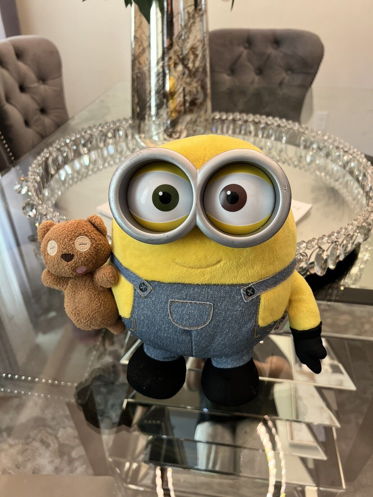 Minions Despicable Me Blushing Talking Bob Light Up with Teddy Bear Thinkway