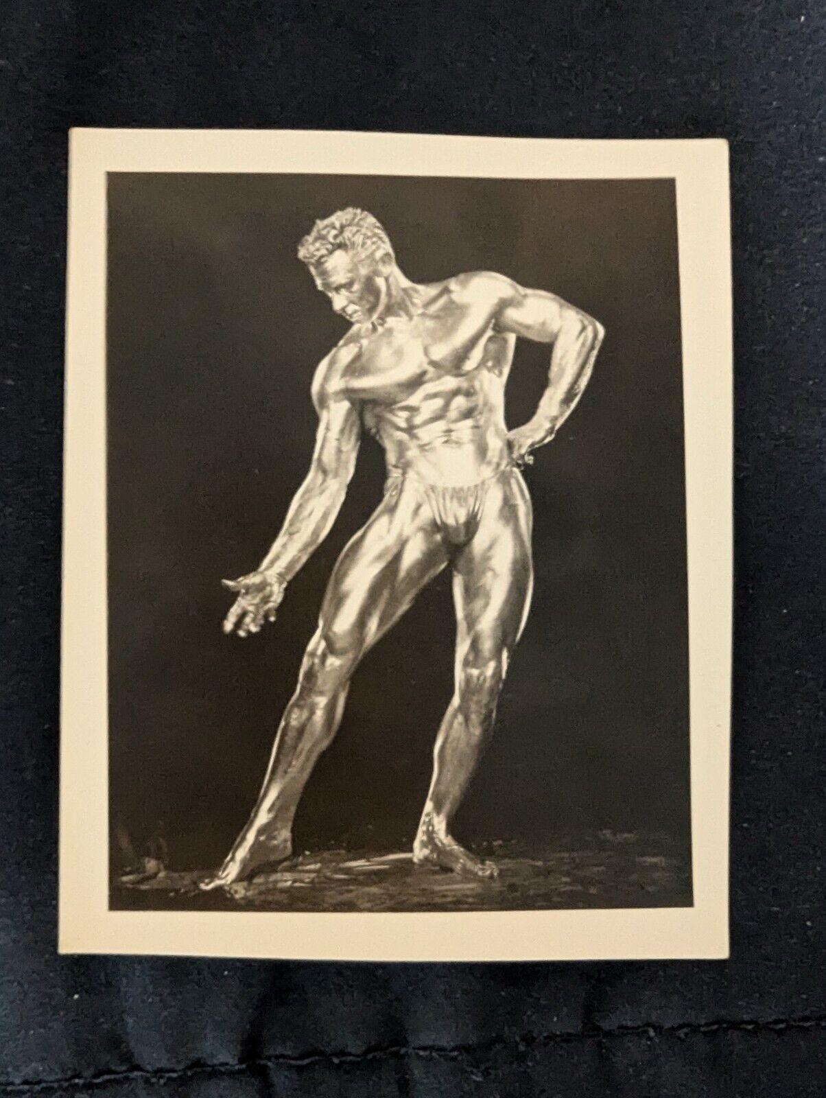 Bruce of LA 1950 Original Beefcake Photo Gay Interest Physique Painted Silver