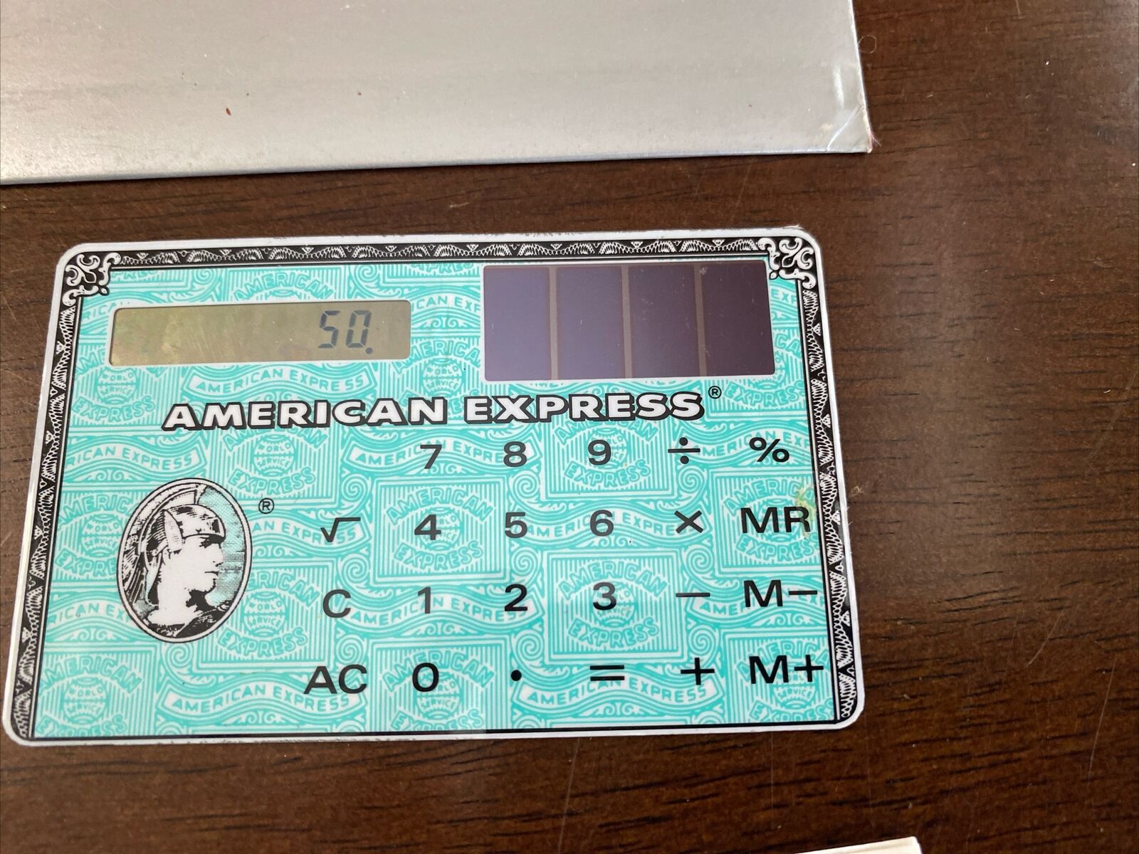 Vintage 1983 CASIO Calculator SL-800 FILM CARD Solar Cell “American Express”