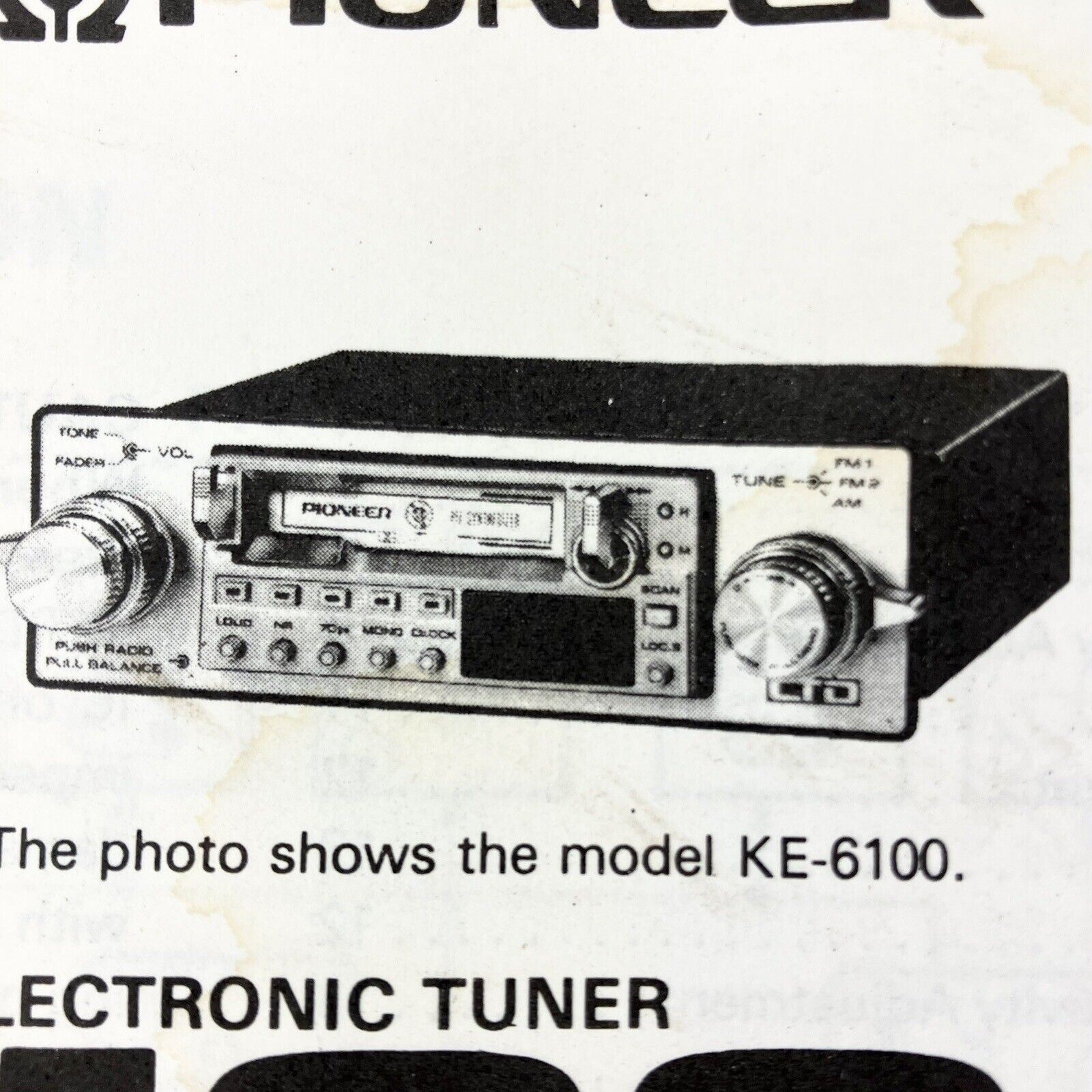 1981 Pioneer Car Stero KE-5100 KE-6100 Schematic Service Manual Vintage Original