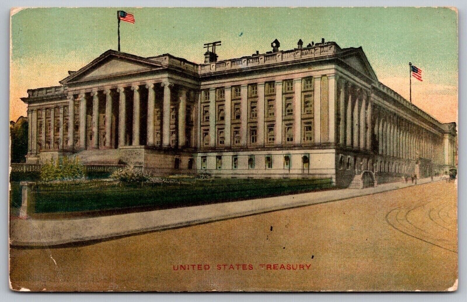 United States Treasury Flag Pennsylvania Avenue Postcard