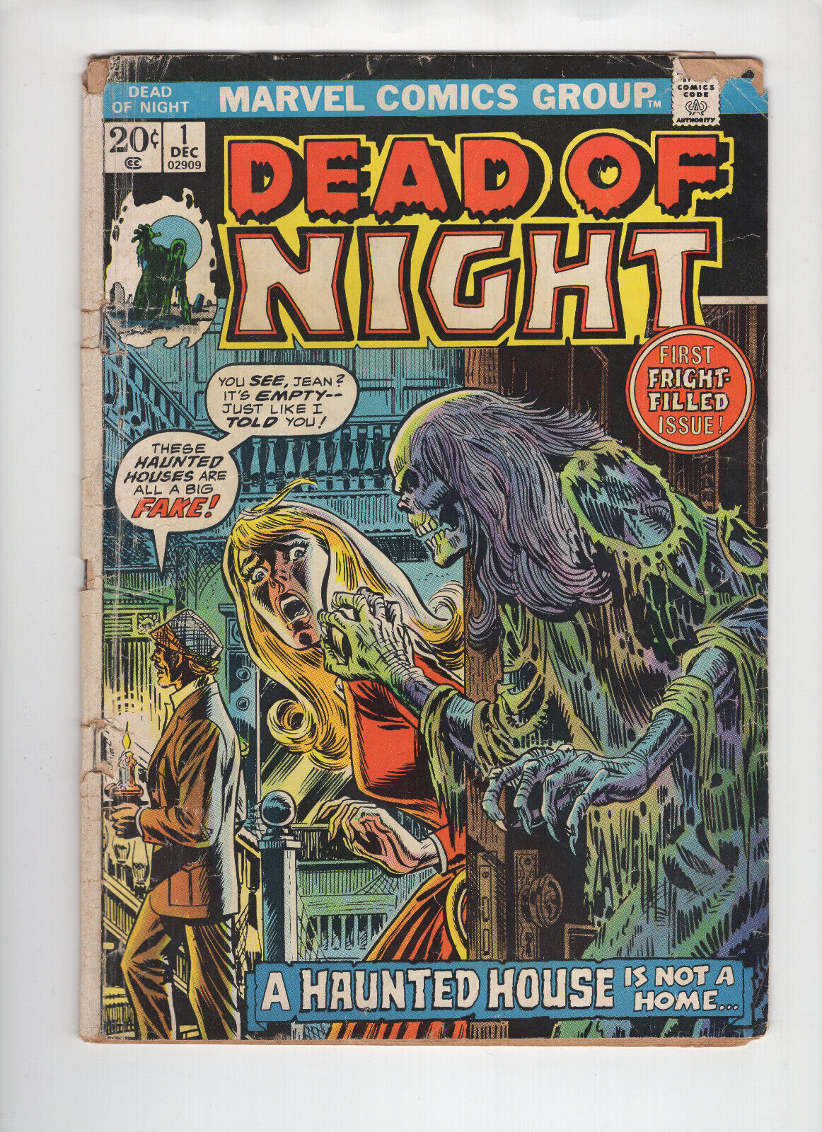 Dead of Night #1 1973 Marvel Horror Comic Book Low Grade Affordable and Honest