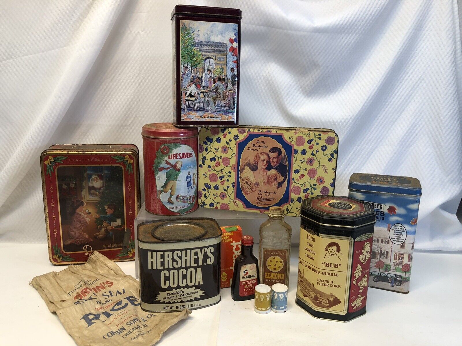 Vintage Merchandise Advertising Tins Packages & More - 13 PIECES Look