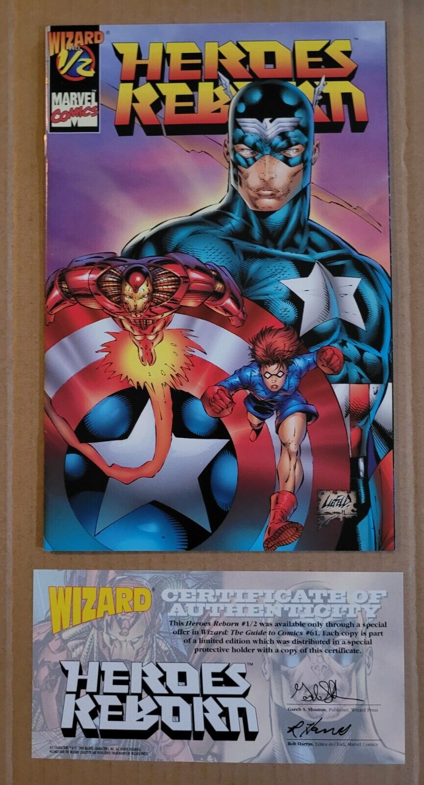 Heroes Reborn 1/2 Wizard Exclusive 1996 Mail-In Giveaway With COA Very Fine+