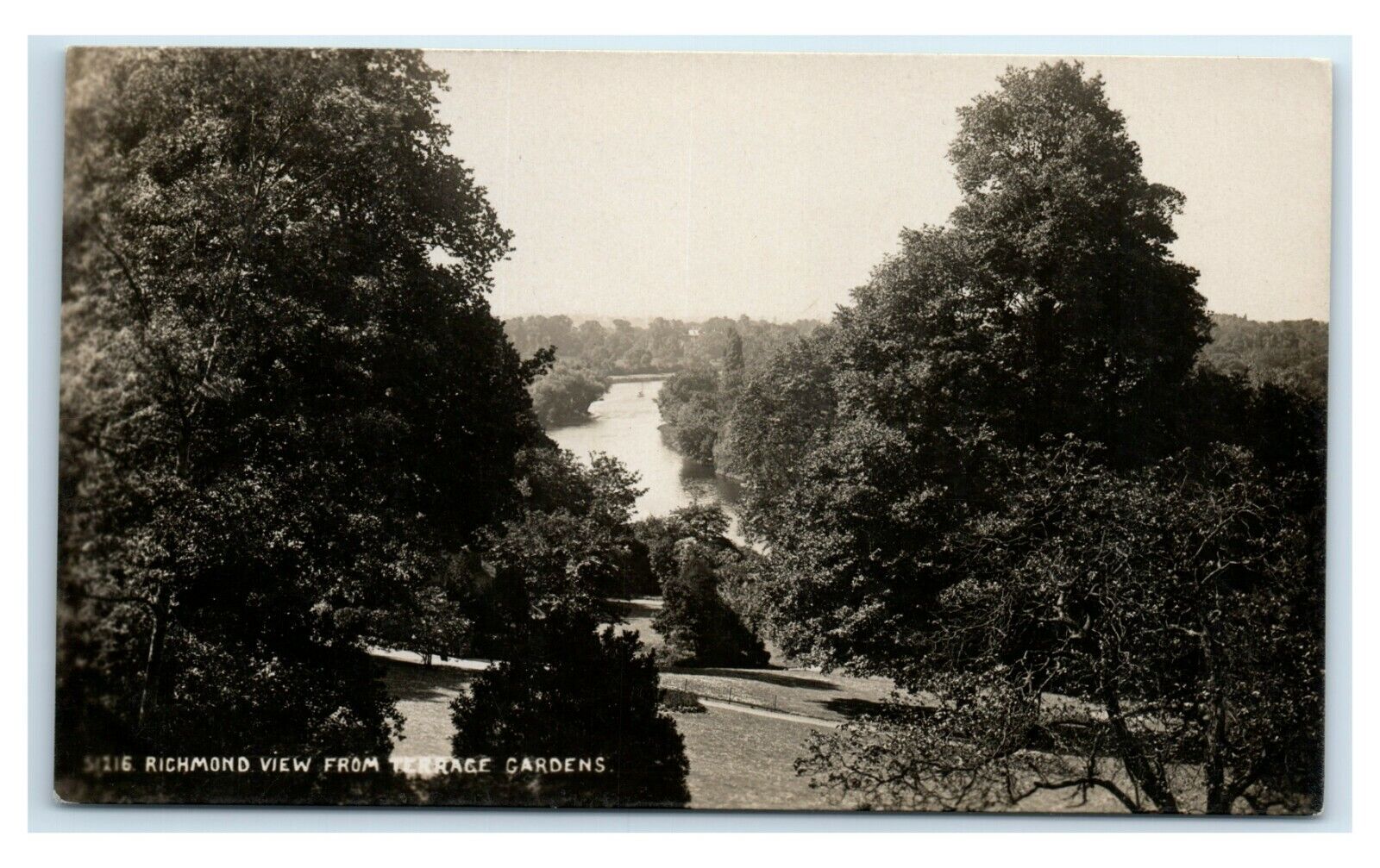 Postcard Richmond View from Terrace Gardens, UK RPPC Y52