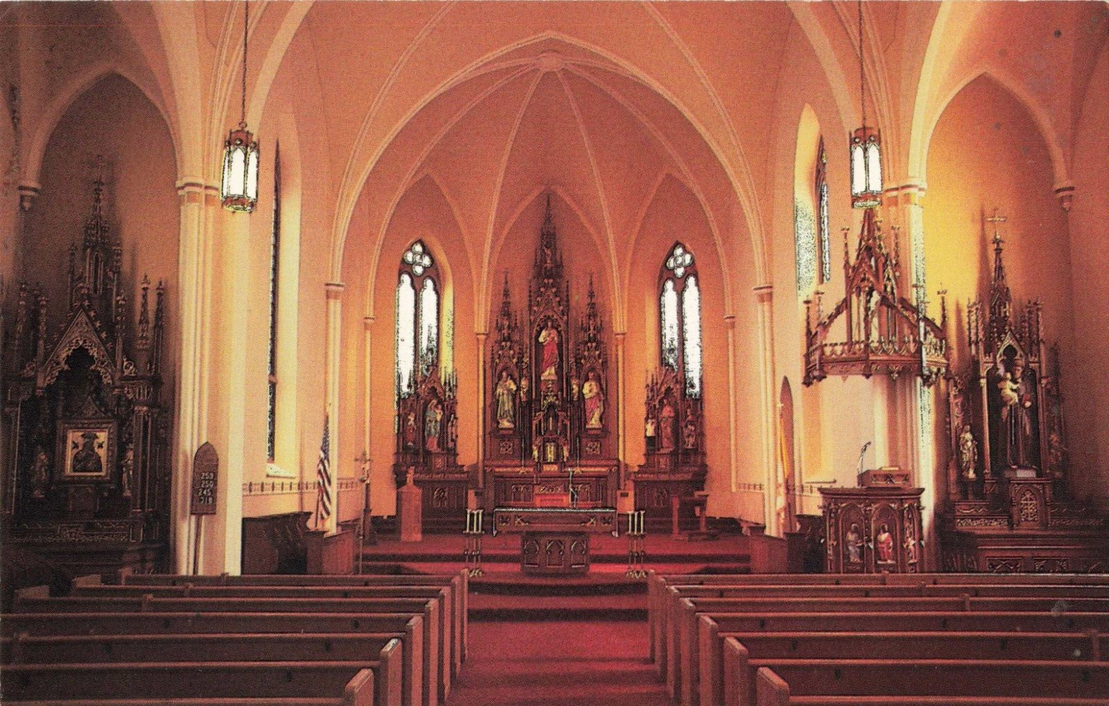 Wien MO Missouri, St. Mary of the Angels Church Interior, Vintage Postcard