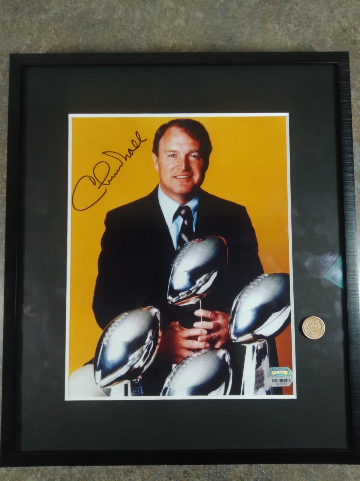 Autographed and Framed Photo Chuck Noll Pittsburgh Steelers