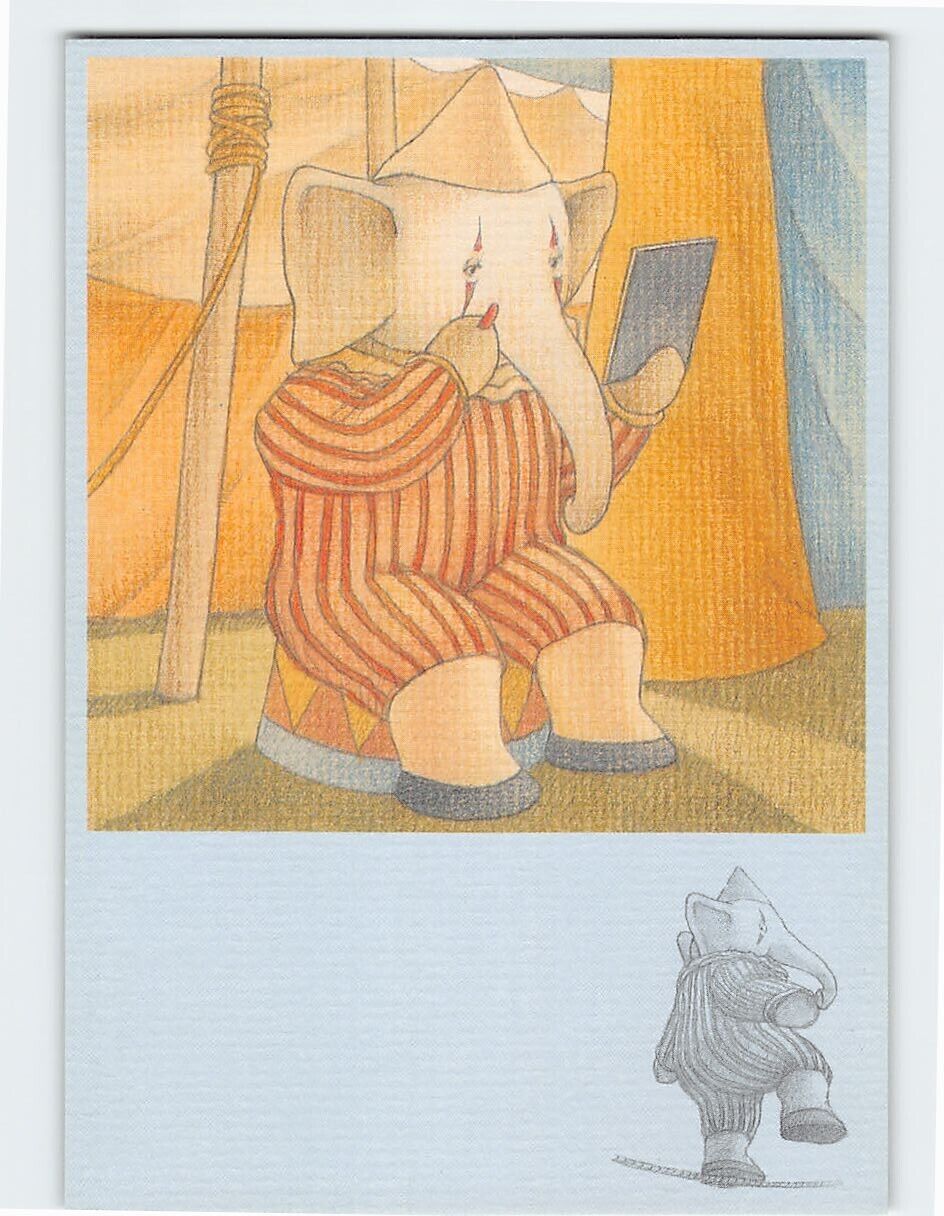 Postcard Elephants Never Forget: The Clown