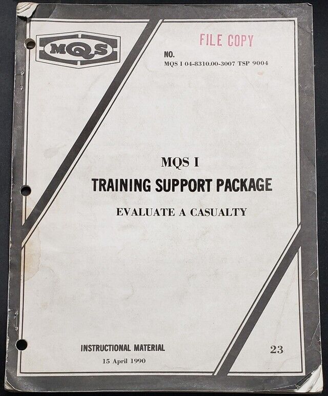 US Forces Training Book, Training Support Package - Casualty Evaluation 1990