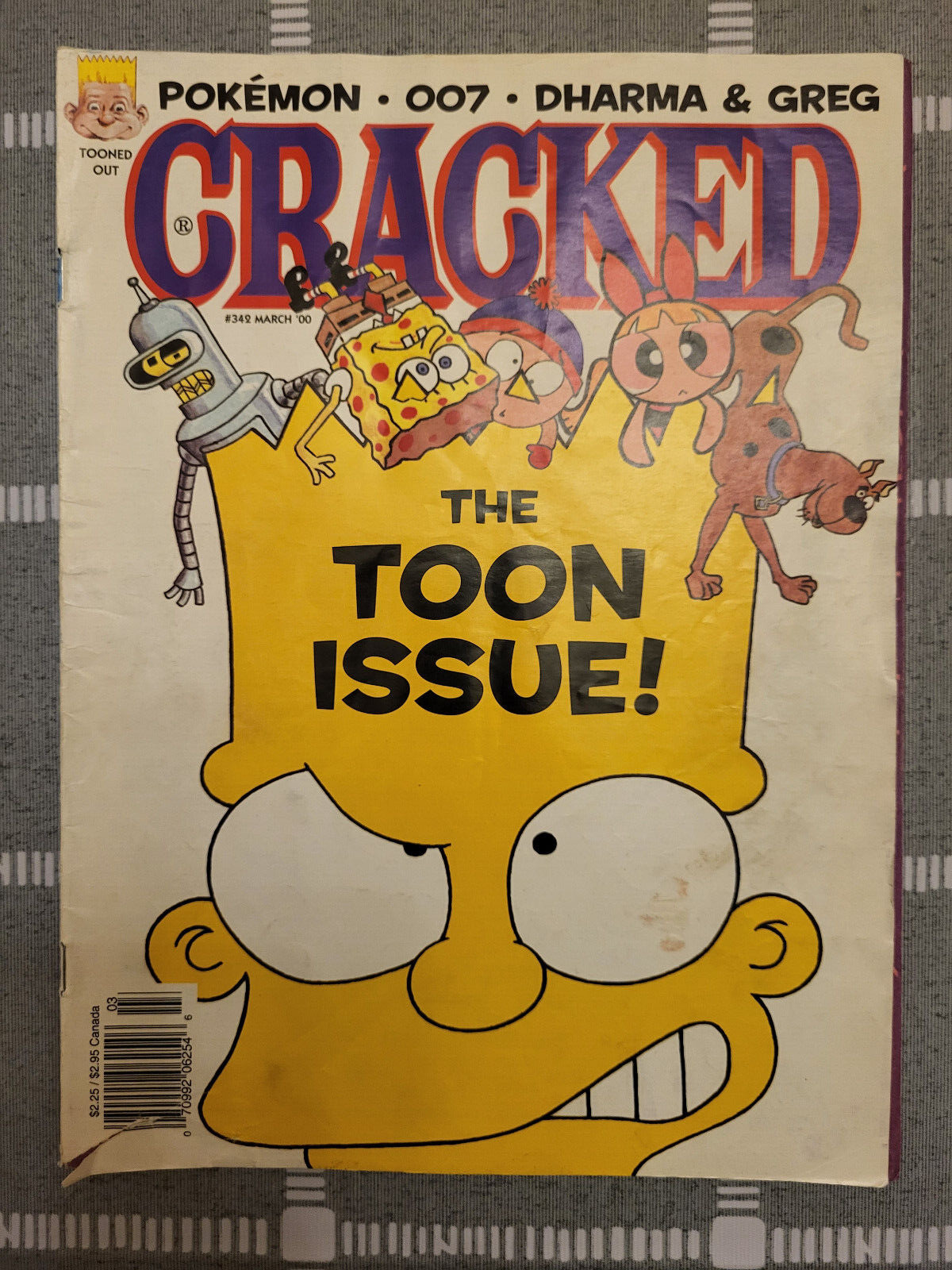 CRACKED MAGAZINE #342 ~ MAR 2000 - THE TOON ISSUE COVER - POKEMON ~ MAD~SCARCE