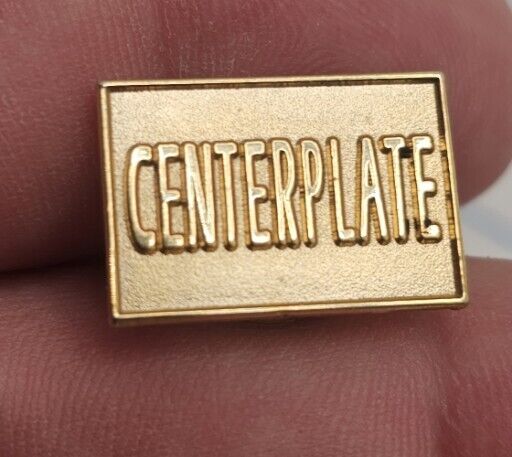 VTG Lapel Pinback Hat Pin Gold Tone Word Centerplate Etched On It 