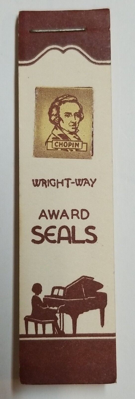 VINTAGE WRIGHT-WAY MUSIC TEACHING AWARD SEALS ☆ Frederic Chopin Pianist S-14☆ 