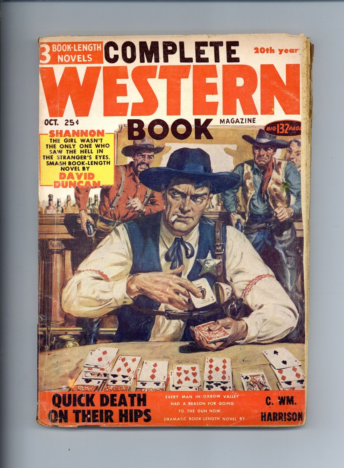 Complete Western Book Magazine Pulp Oct 1953 Vol. 19 #2 VG Low Grade