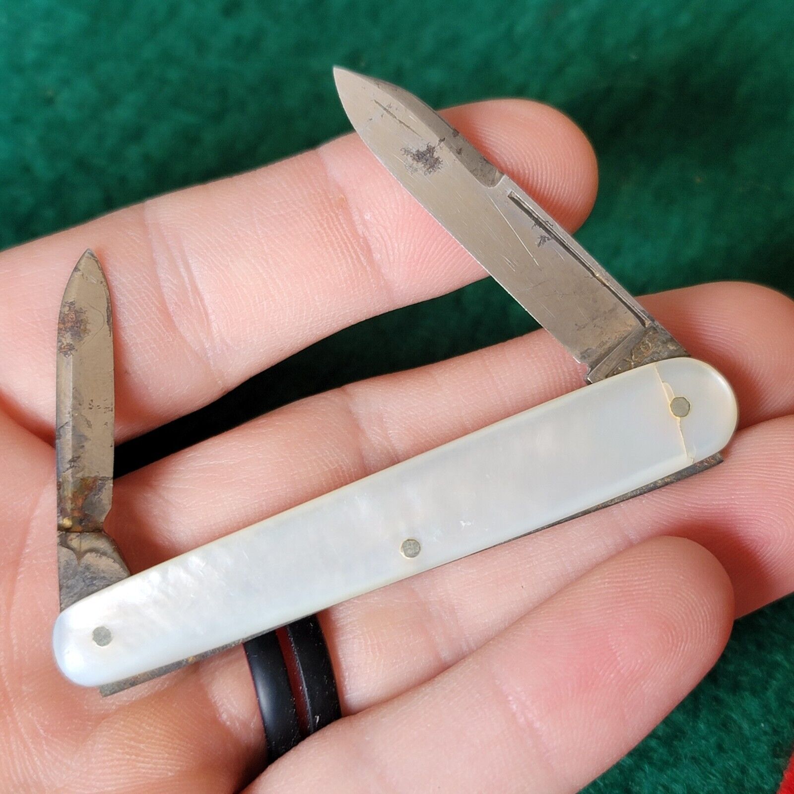 Old Vintage Antique Schatt Morgan Pearl Sleeveboard Pen Pocket Knife