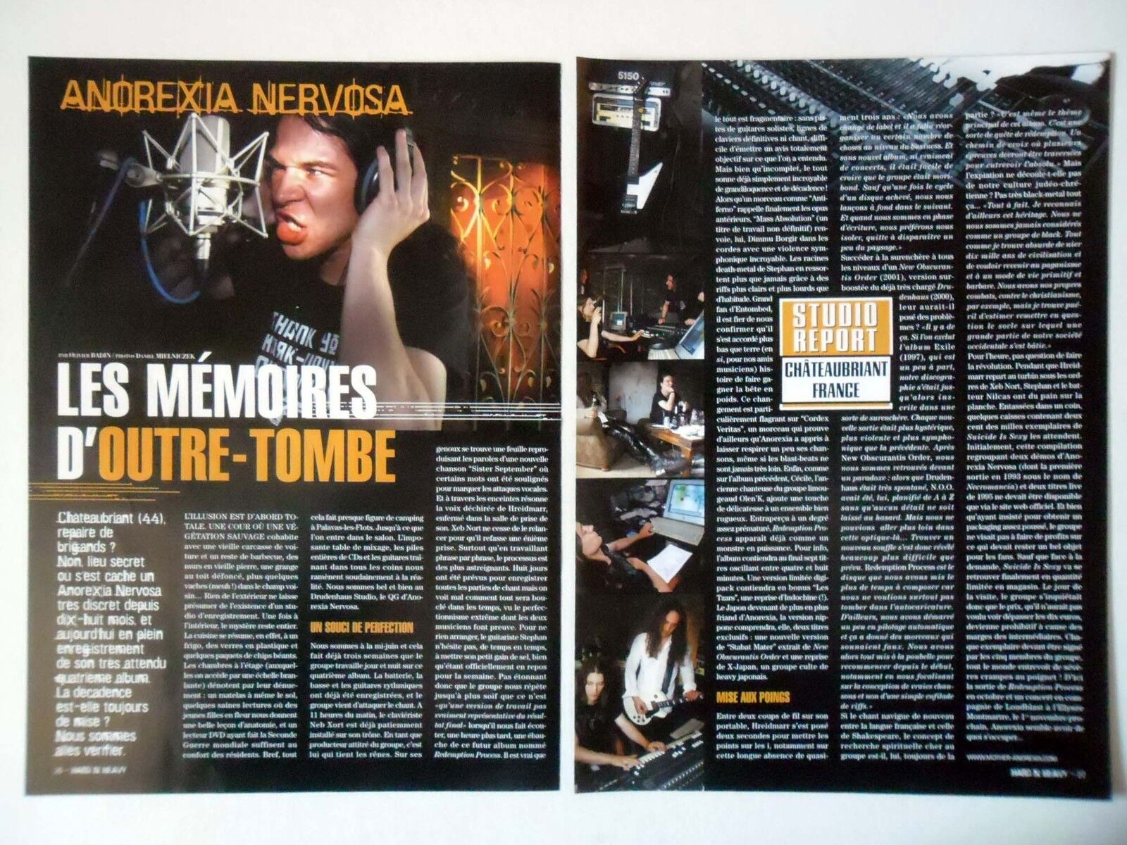 CLIPPING PRESS CUT: ANOREXIA NERVOSA [2 Pages] 08-09/2004 Studio Report