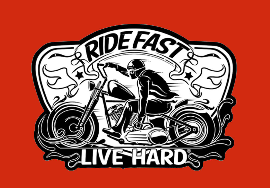 Ride Fast  EMROIDERED IRON ON 4 INCH  BIKER PATCH 