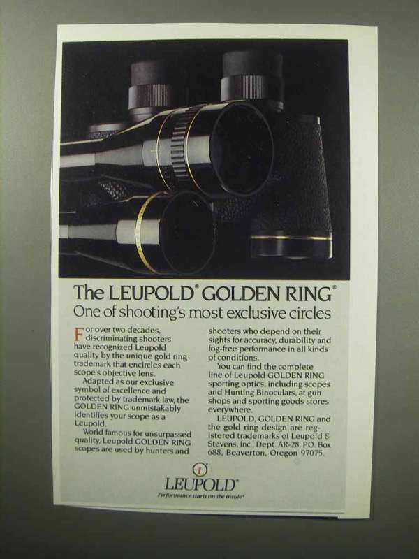 1987 Leupold Scopes Ad - The Golden Ring