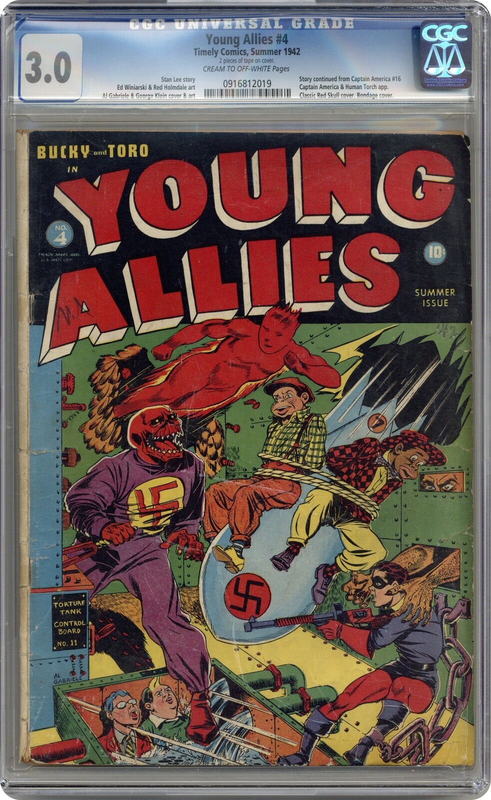 Young Allies Comics #4 CGC 3.0 1942 0916812019