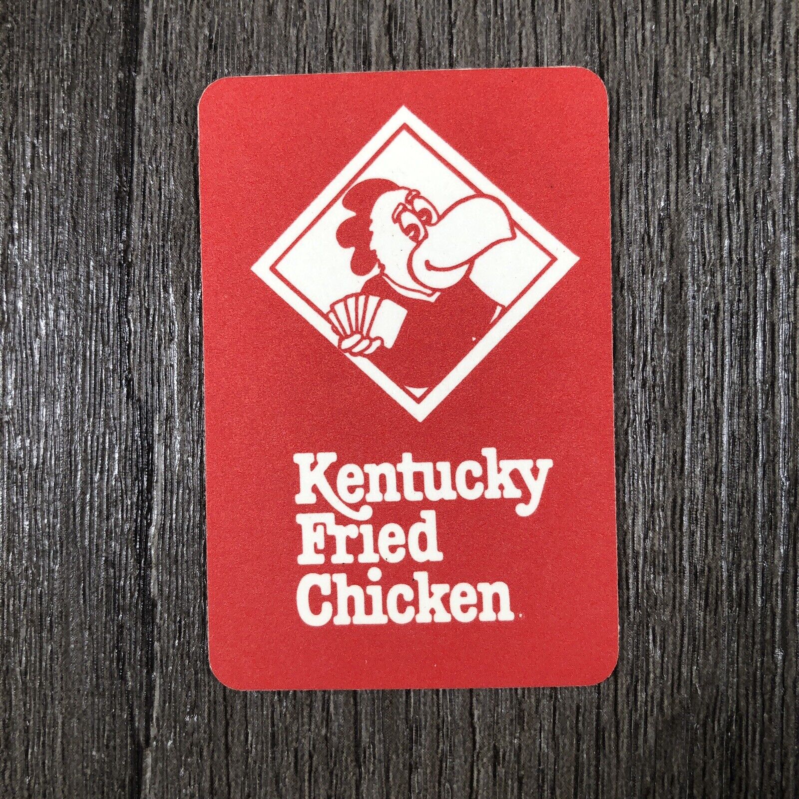 vintage kentucky fried chicken playing card small KFC 6 Of Diamonds Poker Rare